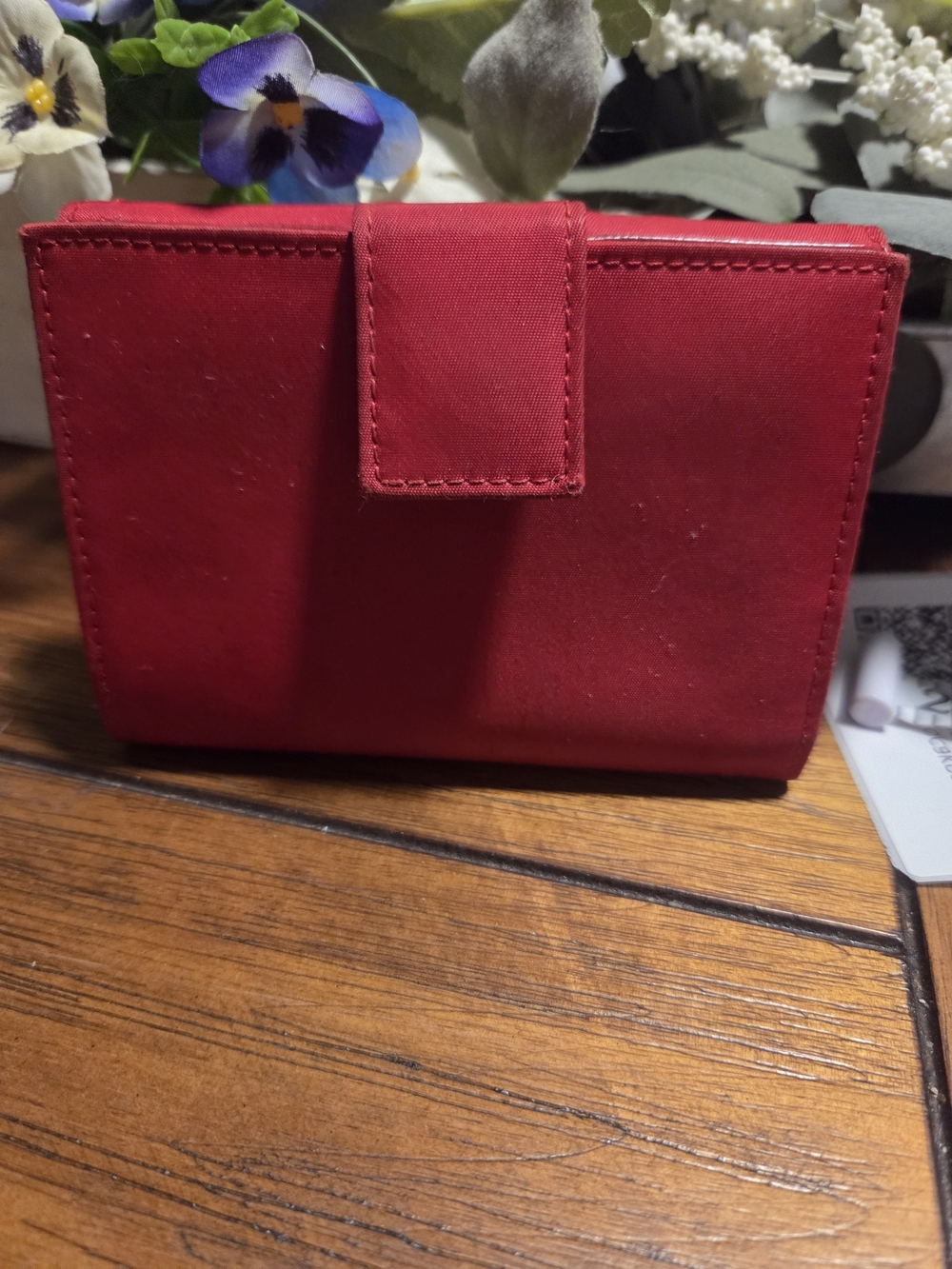 Prada Red Triangular Logo Compact Wallet - Picture 4 of 10